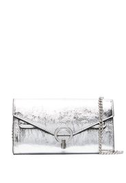 SANDRO Clutch Yza metallizzata - Argento