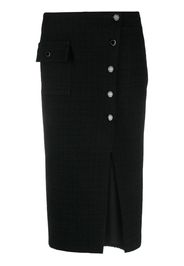 SANDRO high-waist tweed skirt - Nero