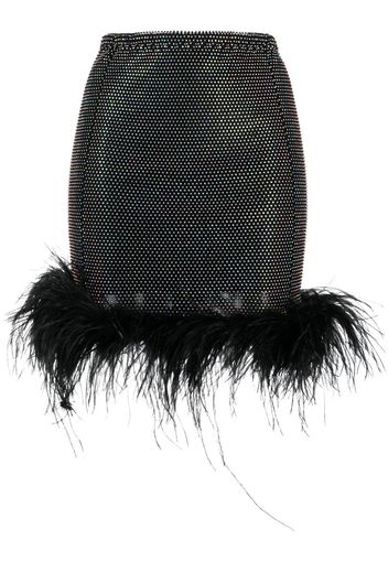 SANTA BRANDS feather-trimmed mini skirt - Nero