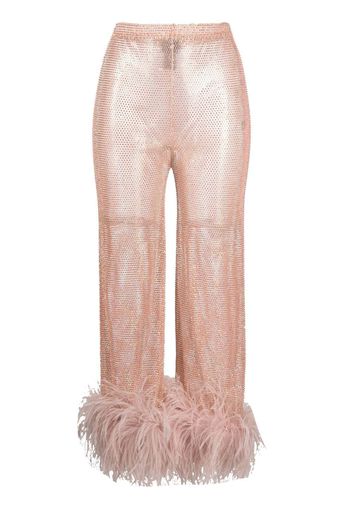 Santa Brands Pantaloni crop Feathers con strass - Toni neutri