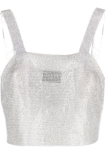 Santa Brands crystal-embellished cropped top - Argento