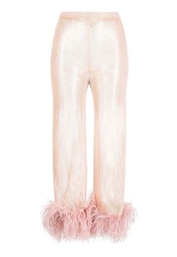 Santa Brands Pantaloni crop con strass - Rosa