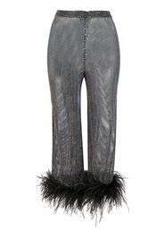 SANTA BRANDS ostrich-feather cropped trousers - Nero