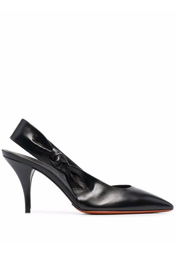 Santoni knotted slingback pumps - Nero