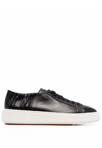 Santoni ruched detail low-top sneakers - Nero