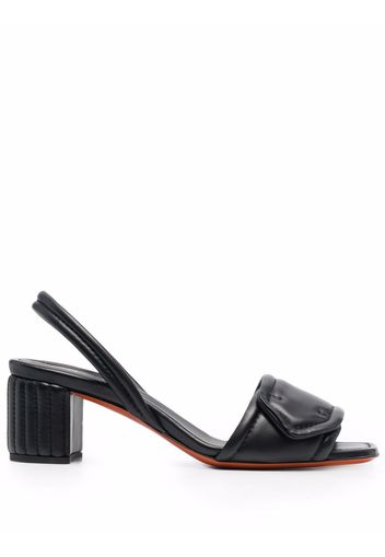 Santoni leather slingback sandals - Nero