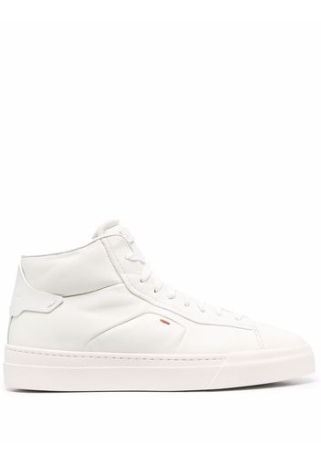 Santoni logo high-top sneakers - Bianco