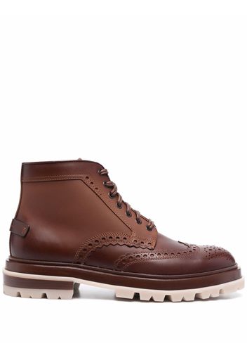 Santoni Breakout brogue ankle boots - Marrone