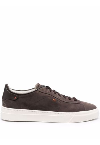 Santoni suede low-top sneakers - Marrone