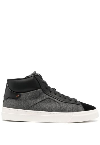 Santoni panelled high-top sneakers - Grigio