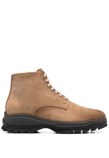 Santoni ankle lace-up fastening boots - Marrone