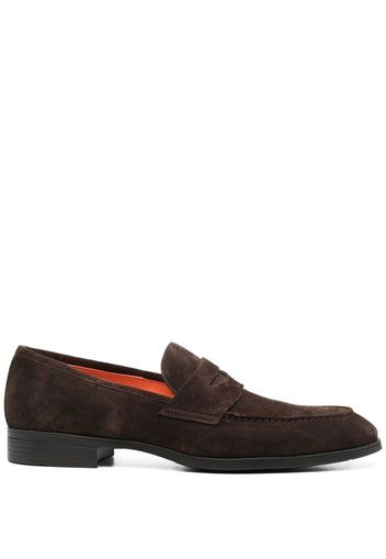 Santoni low-heel suede loafers - Marrone