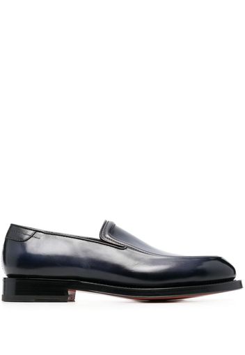 Santoni leather slip-on loafers - Blu