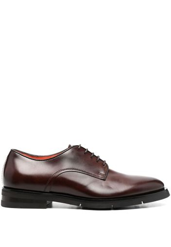 Santoni lace-up leather derby shoes - Marrone