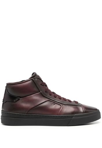 Santoni high-top leather sneakers - Rosso