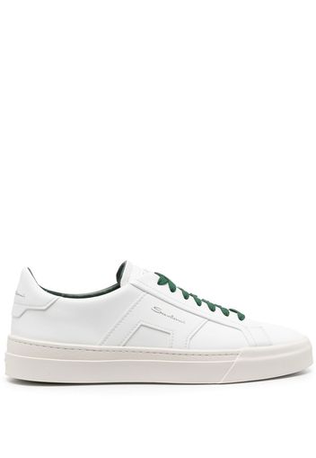 Santoni Double Buckle low-top leather sneakers - Bianco