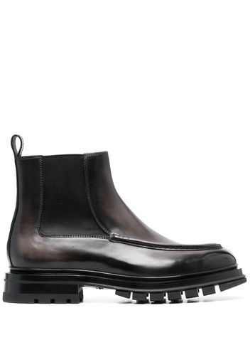 Santoni leather ankle boots - Nero