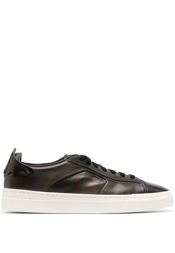 Santoni low-top leather sneakers - Marrone