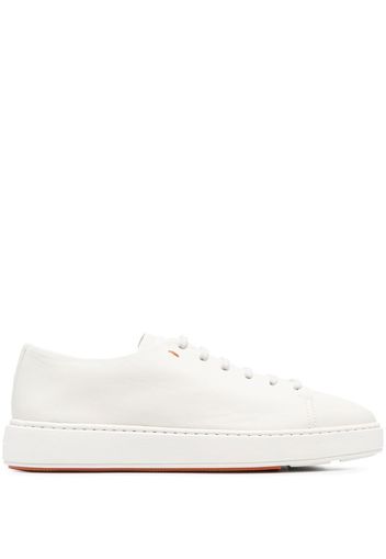 Santoni embossed-logo tongue low-top sneakers - Bianco