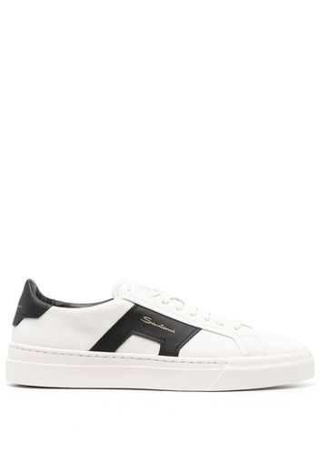 Santoni leather low-top sneakers - Bianco