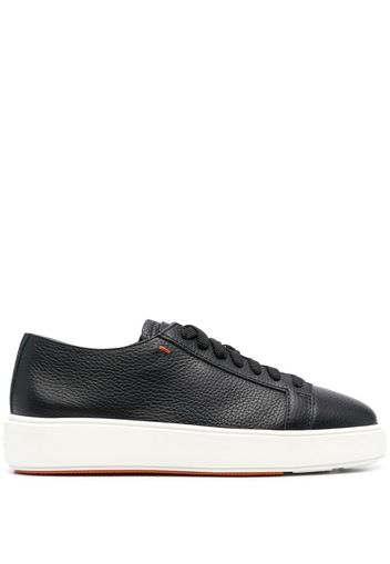 Santoni leather lace-up sneakers - Nero