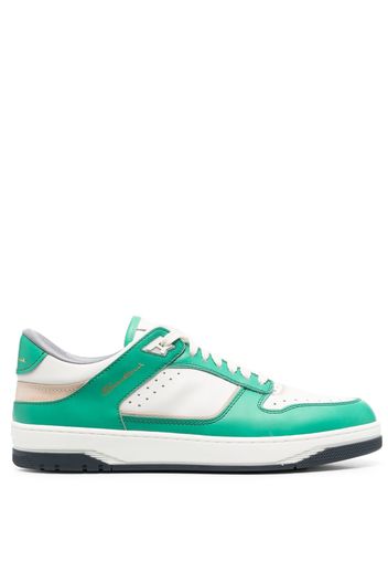 Santoni logo-print low-top sneakers - Verde