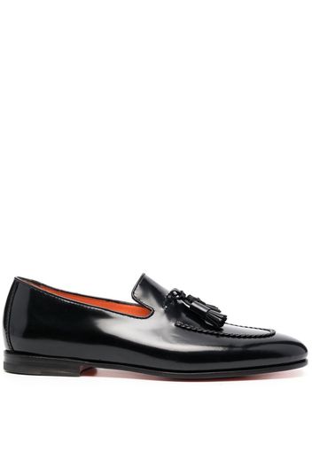 Santoni leather tassel-detail loafers - Nero