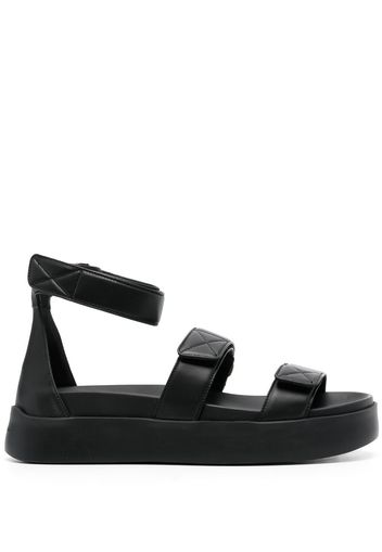 Santoni touch-strap leather sandals - Nero