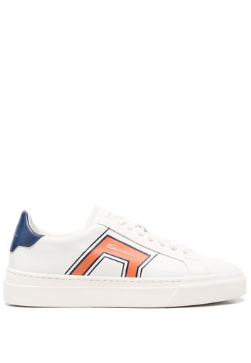 Santoni lace-up low-top leather sneakers - Bianco