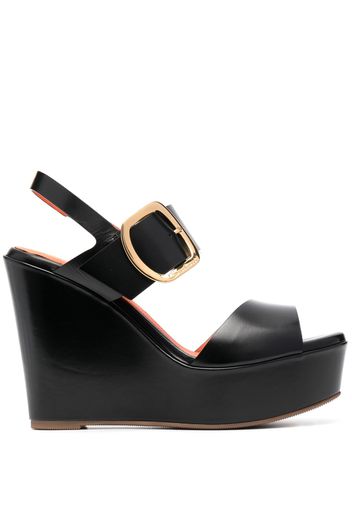 Santoni 125mm leather wedges - Nero