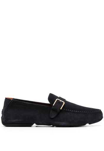 Santoni buckle-detail leather loafers - Blu