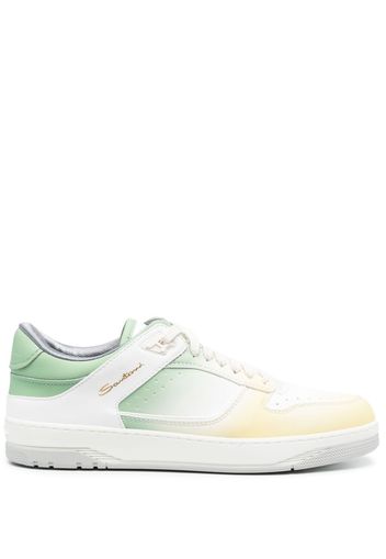 Santoni gradient-effect lace-up sneakers - Bianco