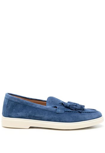 Santoni tassel-detail suede loafers - Blu