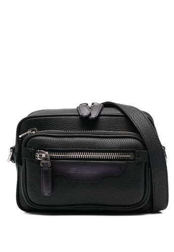 Santoni calf leather shoulder bag - Nero