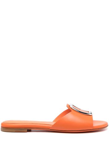 Santoni decorative-buckle leather sandals - Arancione