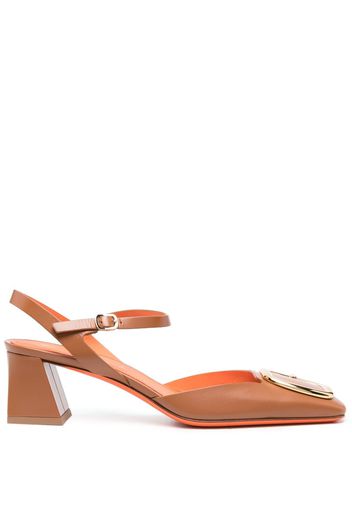 Santoni 50mm closed-toe leather sandals - Marrone