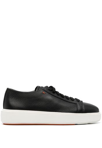 Santoni polished-finish lace-up sneakers - Nero