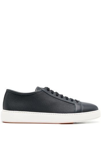 Santoni leather low-top sneakers - Blu