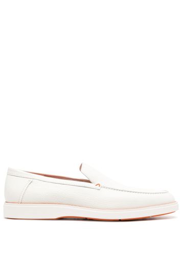 Santoni contrast-stitch leather loafers - Bianco