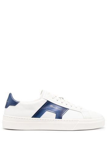 Santoni Double Buckle low-top leather sneakers - Bianco