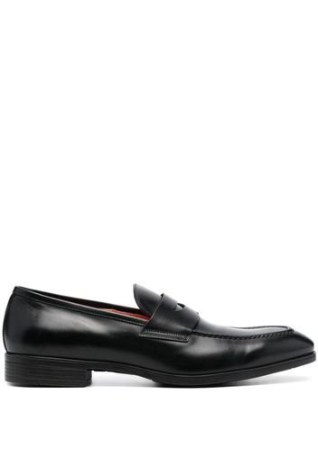 Santoni polished leather penny loafers - Nero