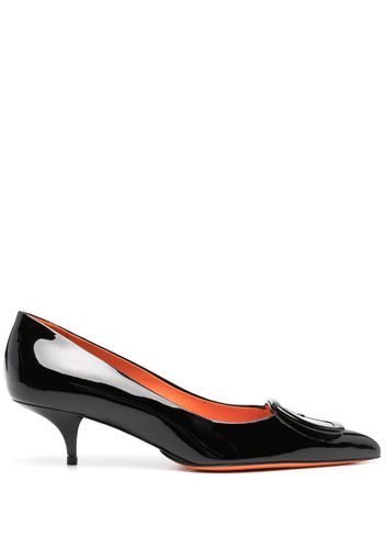 Santoni 48mm pointed-toe patent leather pumps - Nero