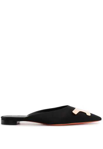 Santoni Sibille satin mules - Nero