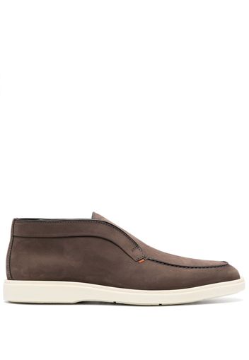 Santoni leather slip-on boots - Marrone