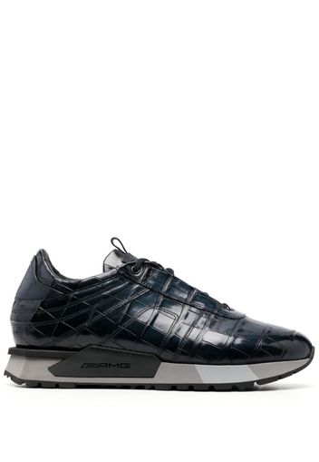 Santoni crocodile-effect low-top sneakers - Blu