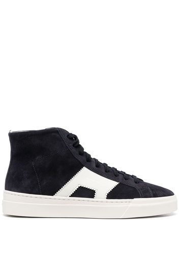 Santoni suede high-top sneakers - Blu