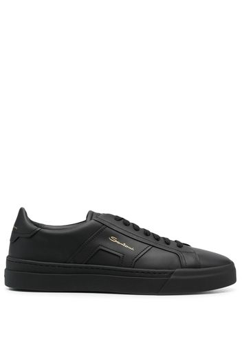 Santoni leather low-top sneakers - Nero