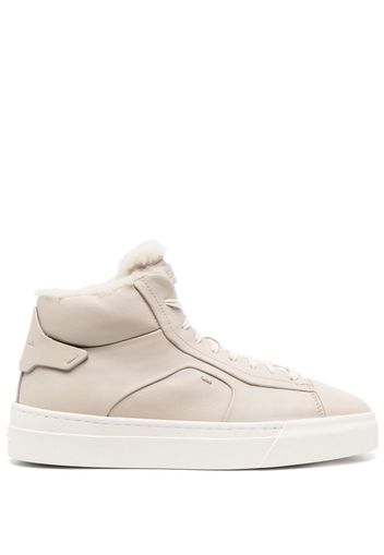 Santoni sheepskin high-top sneakers - Toni neutri