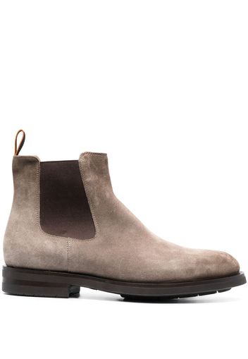 Santoni round-toe suede ankle boots - Marrone