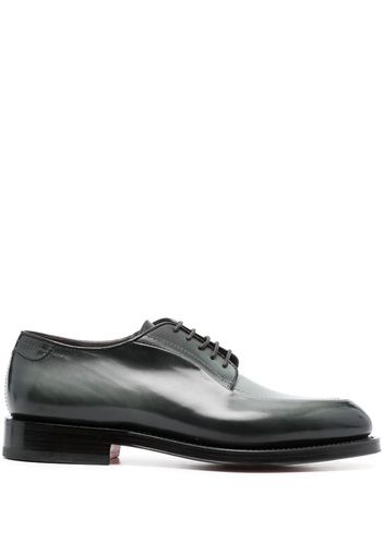 Santoni almond-toe leather derby shoes - Verde